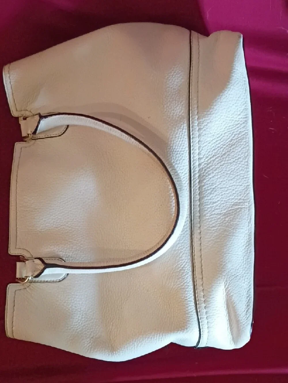 kate spade cream pebble leather tote with tassel